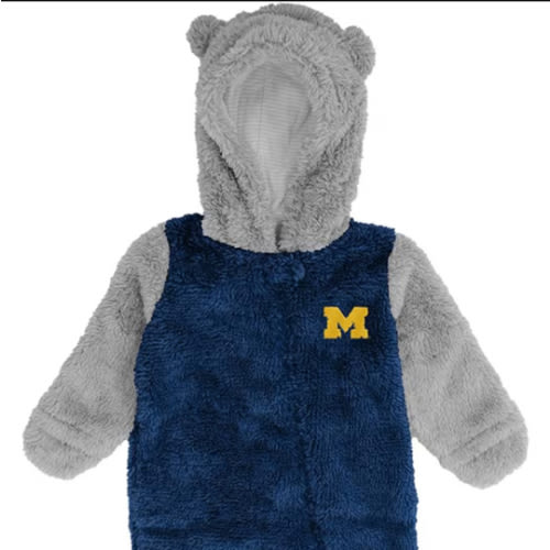 Michigan Wolverines BLUE Baby Game Nap Romper Pajamas - 133421874