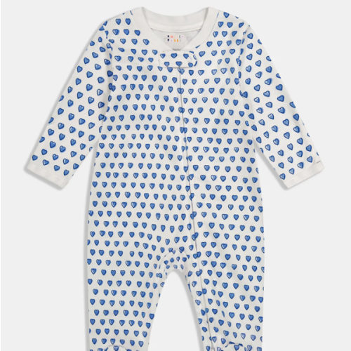 Infant Hearts Zipper Footie