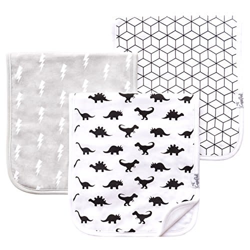 Copper Pearl Premium Baby Burp Cloths - 3-Pack Large Cotton Burp Cloths, Extra Soft Spit Up Rags with 3 Absorbent Layers, Perfect for Baby Boy Gifts (21" x 10" Size, Wild Set)