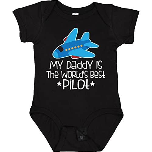 inktastic Daddy Is Worlds Best Pilot Airplane Childs Baby Bodysuit