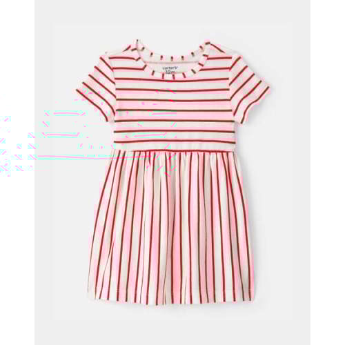 Baby Girl Striped Short-Sleeve Dress - Red/Ivory | Carter's