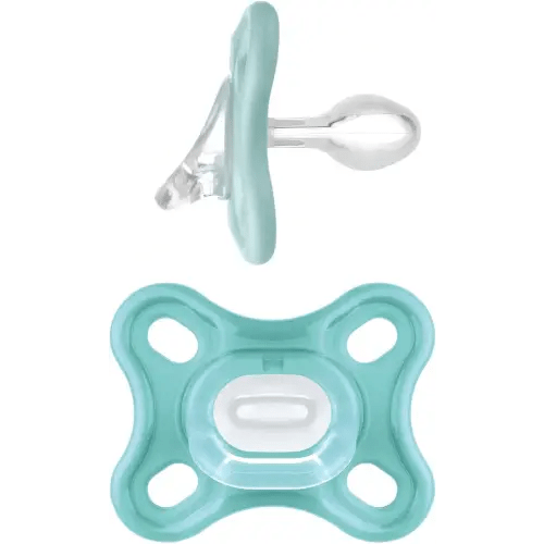 MAM Comfort Baby Pacifiers, Lightweight One-Piece Full Silicone Binky for Newborns 0-3 Months, BPA-Free Nipple, Easy to Clean Pacifier, Best for Breastfed Babies, with Sterilizer Case, 2 Count Binkies