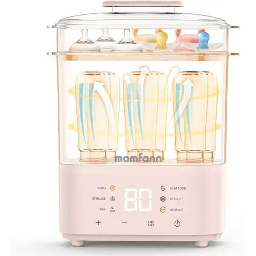 Bottle Sterilizer and Dryer, All-in-One Electric Steam Sterilizer Bottle Sanitizer for Baby Bottles, Pump Parts Accessories Newborn Essential Bottle Warmer for Breastmilk & Thaw (Pink)