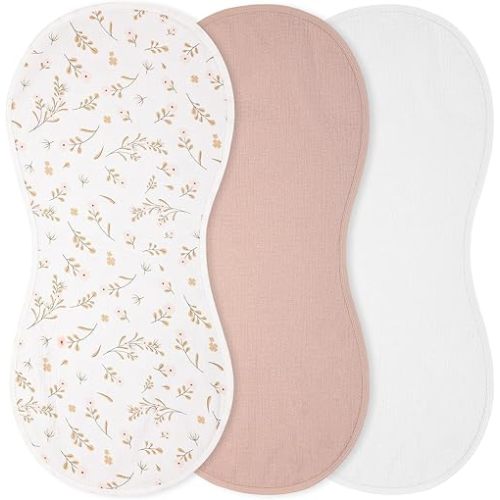 Hahafelt 3 Pcs Changing Pad Liners Fits in Peanut Shape Changing Pad Waterproof Diaper Mats Organic Cotton Peanut Mats are Warm on a Baby's Back, Washable Reusable(Print Style,Beige)