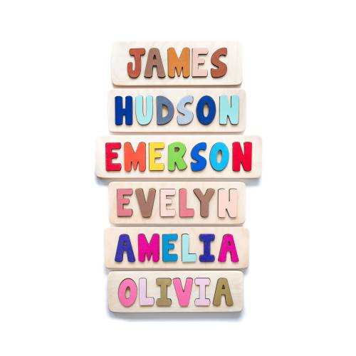 Wooden Name Puzzle, Christmas Gift for Kids, Name Puzzles for Toddlers, Montessori, First Birthday, Baby Shower Gift, Custom Name Puzzle