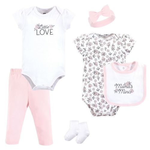 Hudson Baby Infant Girl Cotton Layette Set, Mini Primrose, 6-9 Months