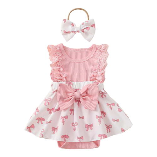 Leey-World Baby Girl Onesies Baby Cotton Sleeveless Bodysuits Girl Onesies(Light Pink,0-3 Months)