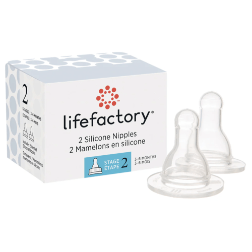 Silicone Nipples Stage 2 for 4oz and 9oz Glass Bottles-2 pack