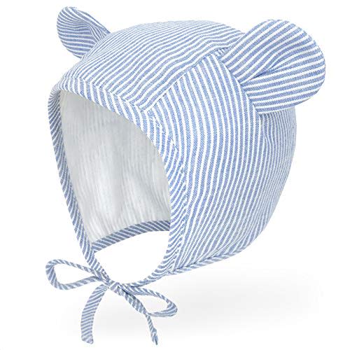 JELLYTREE Baby Hat Bonnet Muslin Lined Bear Bunny Easter Hat Cotton Toddler Fashion Neutral Infant Beanie Cap, 6m 12m 3yr