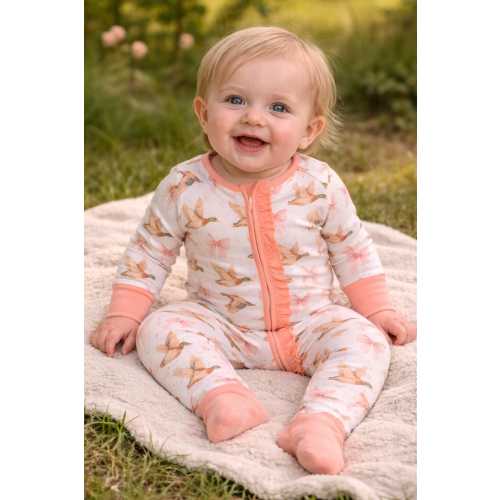 Baby Girl Pink Bow Mallard Sleeper