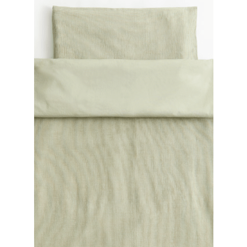 WAFFLED CRIB DUVET COVER SET