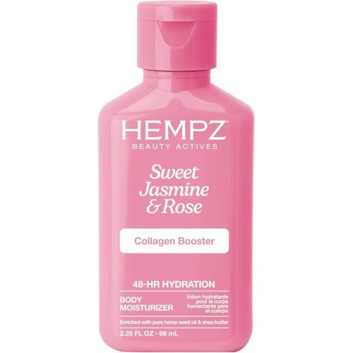 Hempz Mini Collagen-Infused Jasmine & Rose Body Moisturizer, 2.25 oz - Paraben-Free, Vegan, Cruelty-Free