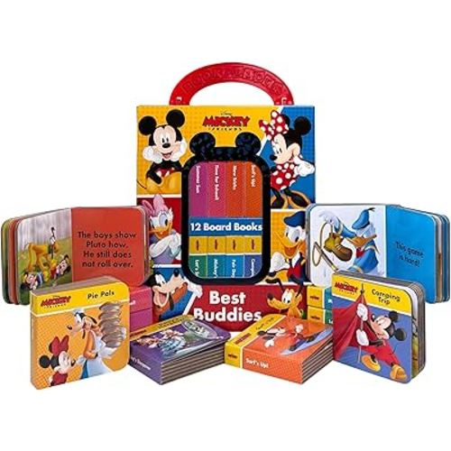 Mickey Mouse & Friends Mickey, Minnie and More! - My First Library Board Book Block 12-Book Set - PI Kids