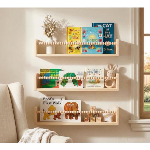 Nursery Bookshelf, Nursery Shelves Boho Macrame, Nursery Decor, Gender Neutral Gift,Children's Bookshelves, Floating Shelves,Kid's Bookshelf