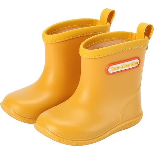 Tree Grandpa Toddler Rain Boots Baby Kids Easy-on Rain shoes Children Waterproof Shoes for Boys Girls(1-6 Years)