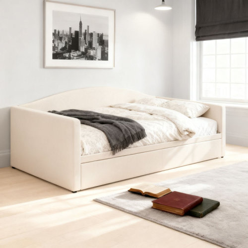 Red Barrel Studio® Daybed with Extended Pop Up Trundle, Upholstered Sofa Bed Daybed, | Wayfair