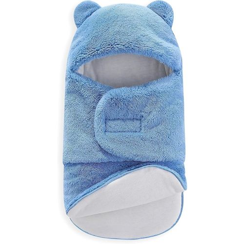 AiWMGL Baby Winter Fleece Swaddle Blanket Boys Girls Warm Soft Plush Sleeping Sacks Adjustable Thickened Newborn Swaddling Wrap