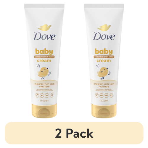 (2 pack) Baby Dove Sensitive Baby Cream Baby Skin Care Melanin-Rich Skin Nourishment Hypoallergenic and Non-Greasy, 8 Fl oz