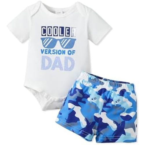 NZRVAWS Newborn Baby Boy Clothes Letter Printed Romper Shorts Summer Infant Outfits Camo Clothing Set 0 3 6 9 12 Months