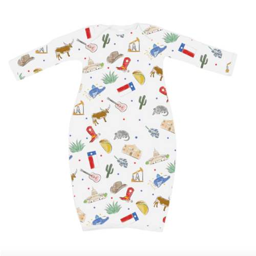 Texas Kids Organic Cotton Newborn Gown