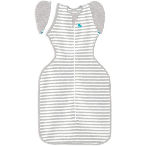 Love to Dream Swaddle Up Transition Swaddle, Patented Zip-Off Wings, Gently Help Baby Transition from Being Swaddled to Arms Free When Showing Signs of Rolling, 1.0 TOG, 13-19 lbs, Gray