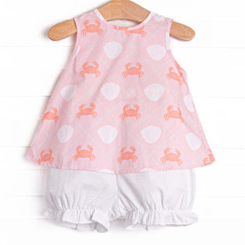 Quilted Crabs Bloomer Set, Pink – Stitchy Fish