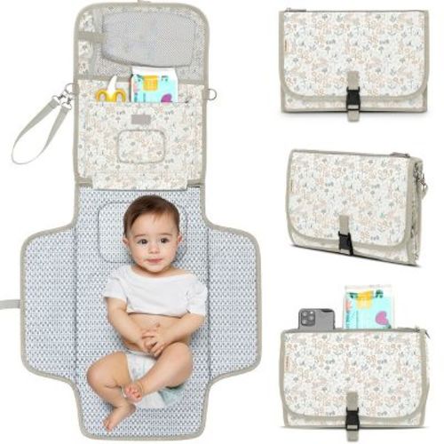KeaBabies Ezee Portable Diaper Changing Pad, Portable Diaper Changing Mat, Waterproof Foldable Diaper Changing Pad (Prairie)