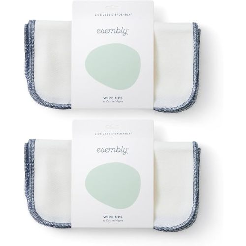 Esembly Wipe Ups, Organic Cotton Baby Wipes, 24-Pack