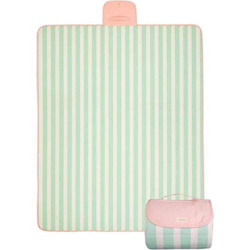 Toddlekind Premium Indoor/Outdoor Playmat & Picnic Blanket – Organic Quilted Cotton, Water-Resistant, Anti-Slip, Reversible Design, Spacious Play Mat for 6 People, Easy Roll-Up w/Carry Handle, Capri