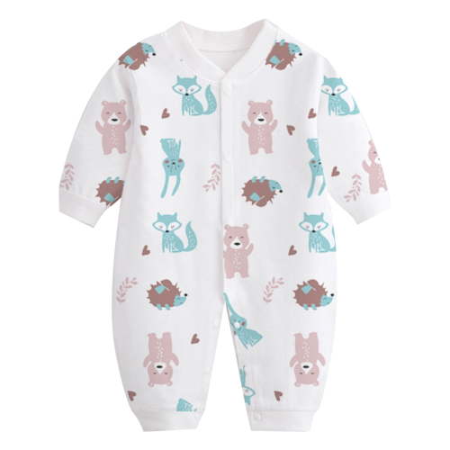 Bovxnpu Baby Girl Bodysuit, Infant Baby Cotton Bodysuits, Child Printing Newborn Button-Neck Long Sleeved Long Rompers 9-12 Months