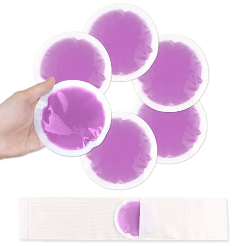 NEWGO Small Ice Packs for Injuries with Cloth Backing, 6 Packs, Purple | FSA Eligible, Round Reusable Hot and Cold Gel Pack, Flexible Cold Pack for Face, Toothache, Eyes Pain Relief