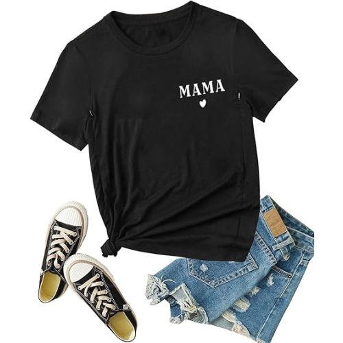 Women Maternity Nursing Shirt Funny Mama Shirt Cute Leopard Heart Graphic Tees Friendly Zip Maternity Breastfeeding Tops