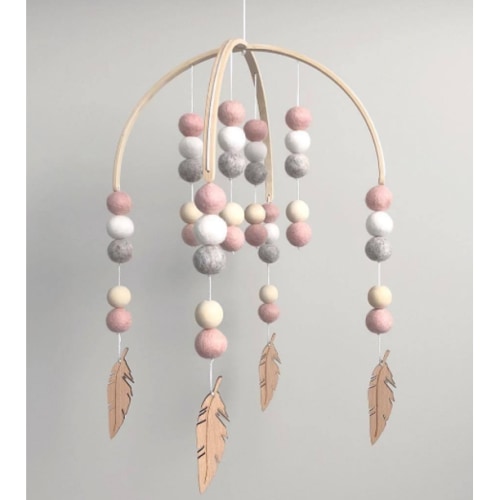 Puloru Baby Crib Mobile Nordic Style Wooden Mobile Wind Chime Beautiful Nursery Decoration