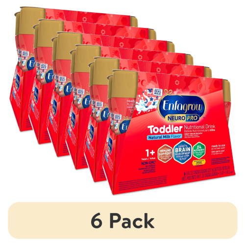 (6 pack) Enfagrow NeuroPro Toddler Nutritional Drink, Try Our Brain-Supporting Trio, Ready to Use, 8 Fl Oz Bottle, 6 Count