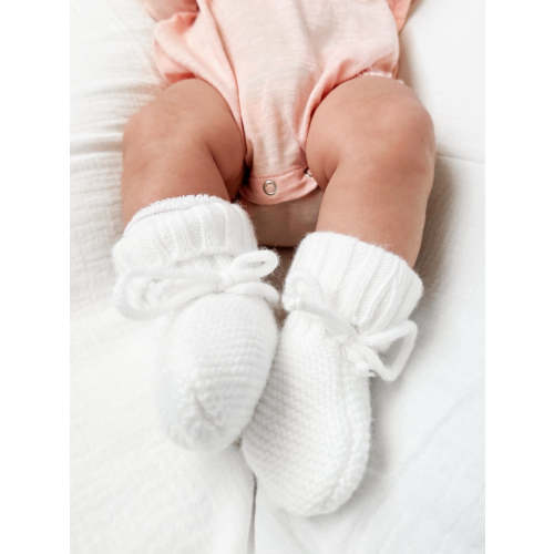 Knit Booties, White