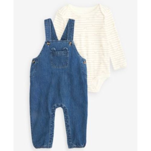 Baby Boys' 3M-24M Striped Bodysuit and Chambray Overalls, 2-Piece Set, Macy's Exclusive