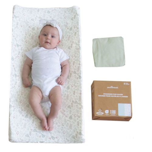 The Peanutshell Woodland Botanical, Solid Sage Organic Cotton Changing Pad Covers for Baby Boys and Girls, 2 Pack