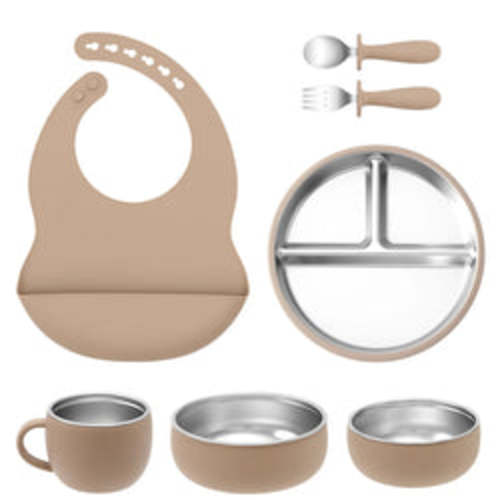 7-Piece Baby Feeding Set | Stainless Steel & Silicone BPA-Free