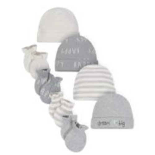 Gerber Organic Cotton Caps and Mittens Accessories Baby Shower Gift Set, 4pc (Baby Boy or Baby Girl, Unisex)
