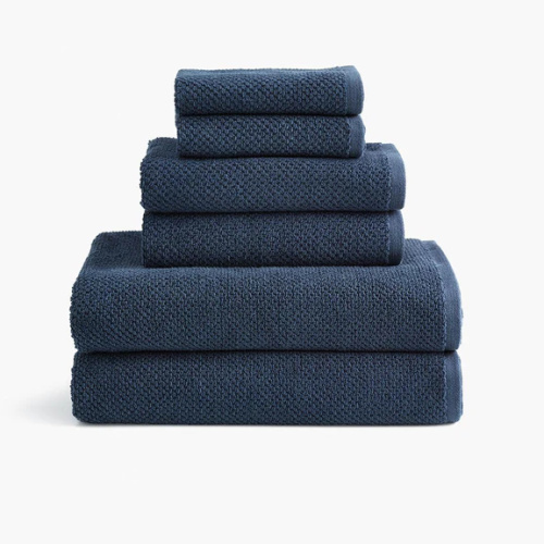 Textured Organic Towel - Navy · Under The Canopy Wash Cloths