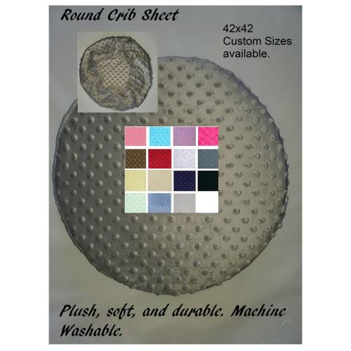 Round Crib Sheet Round Crib Bedding Round Fitted Sheet Minky 42" diameter