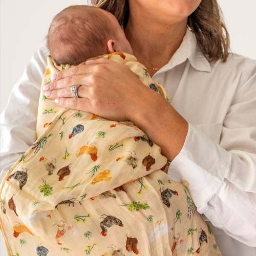 Chicken Meadows Baby Swaddle