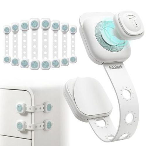 lalalark Baby Locks (8-Pack) Child Safety Cabinet Proofing, 3M Adhesive Cabinet Drawer Door Latches for Cabinets, Door, Fridge, Drawers, Furniture
