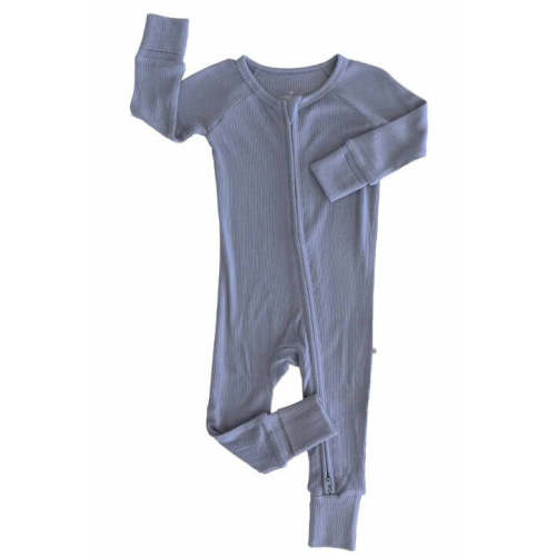 Embroidered Bamboo Waffle Convertible Zip Romper | Lake