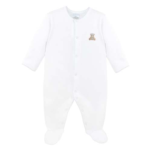 Love Teddy Embroidery Footie | Baby Boy