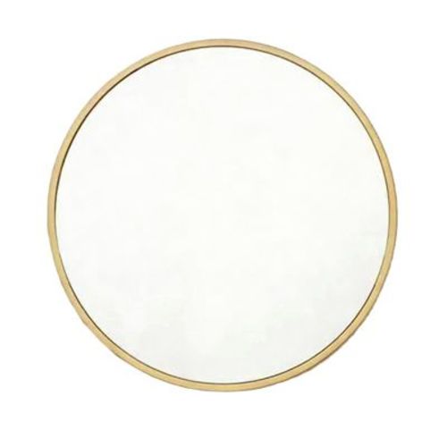 HomeRoots 30" Gold Aluminum Round Framed Accent Mirror