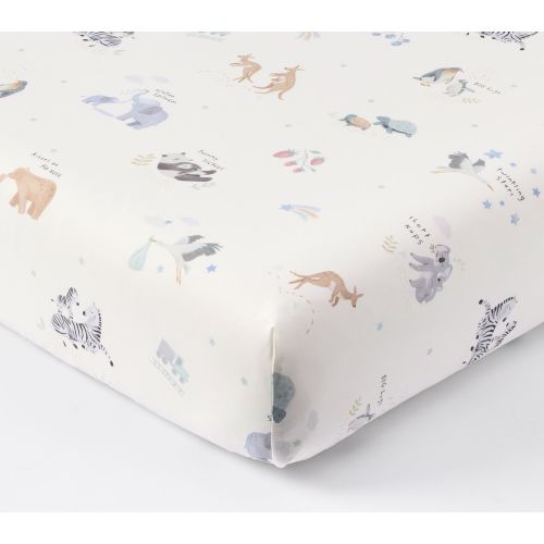 Avery Animals Organic Crib Fitted Sheet | Pottery Barn Kids