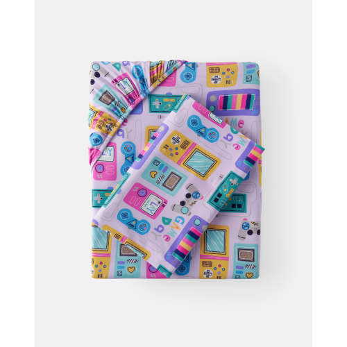 Purple Game On Twin Sheet Set | Little Sleepies