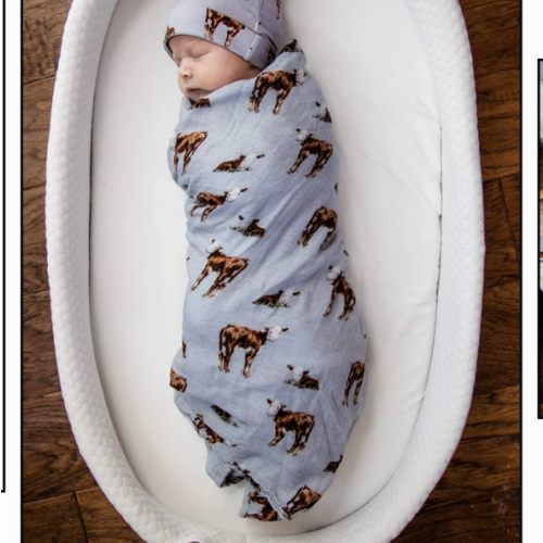 Hereford Bamboo Muslin Swaddle – Cowkid Clothing Company