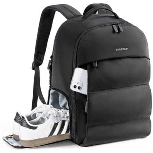 BAGSMART Travel Backpack for Women, Gym Backpack with Shoe Compartment